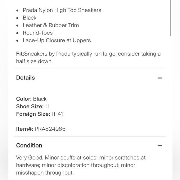 Prada nylon high top sneakers size 11 retail $1,500 sold - Picture 11 of 16